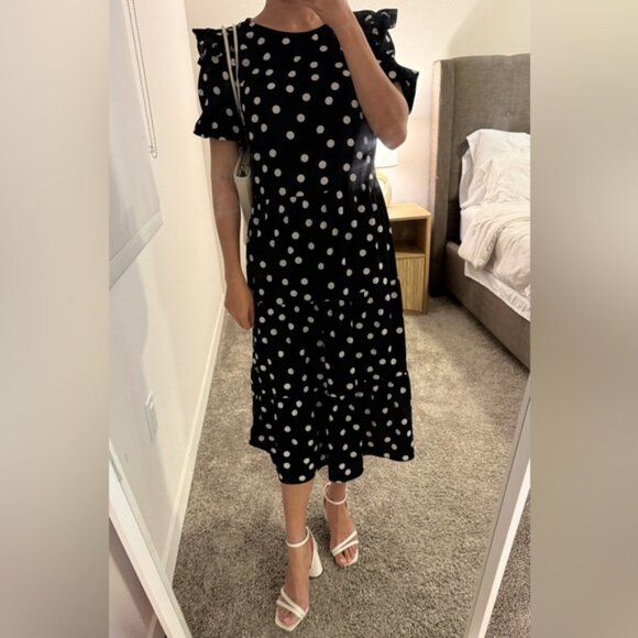 H&M Black and White Polka Dot Maxi Dress - Picture 1 of 5